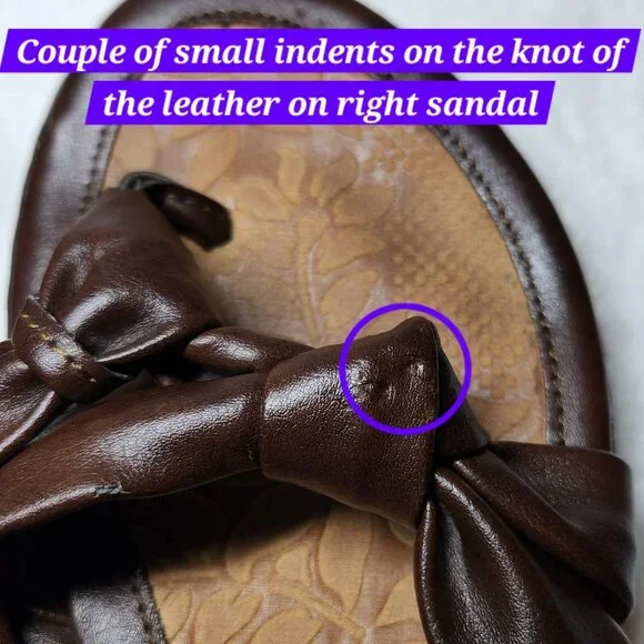 b.o.c. Brown Leather Cork Footbed Sandals - Size 8 - Picture 11 of 12